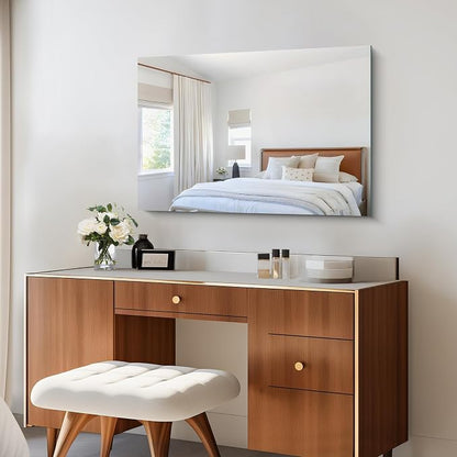 CILIBER Frameless Mirror, 24x36 Mirrors for Wall, Rectangle Bathroom Mirror for Over Sink, Frameless Vanity Mirror with Polished Edge, 3mm Tempered Glass, Hangs Horizontally or Vertically