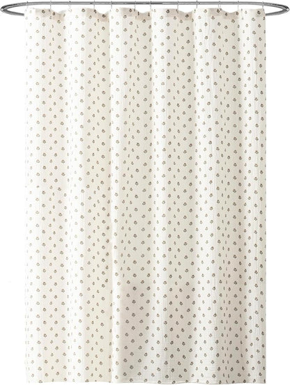 Peri Home Block Print Gauze Shower Curtain 72 x 72 inches Multi 1-Piece | Cotton Fabric, Bathroom