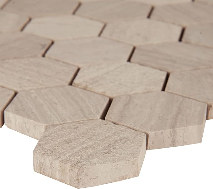 MSI Honeycomb Hexagon Natural Marble Tile for Kitchen Backsplash, Wall Tile for Bathroom, Floor Tile, Accent Wall Tile, and Shower Wall
