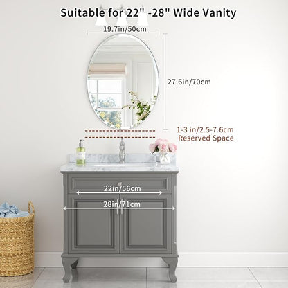 28x20 Inch Bathroom Mirrors for Over Sink, Frameless Mirrors for Wall | Beveled Bathroom Mirror, Bathroom Vanity Mirror for Bedroom Living Room Entryway Home Decor