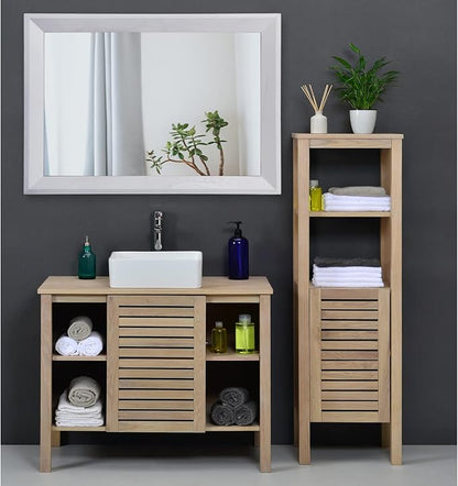 AAZZKANG Rectangular Wall Mirror Decorative Wood Framed Mirrors Large 26"x18" for Farmhouse Bedroom Bathroom Living Room Entryway Hanging Home Decor