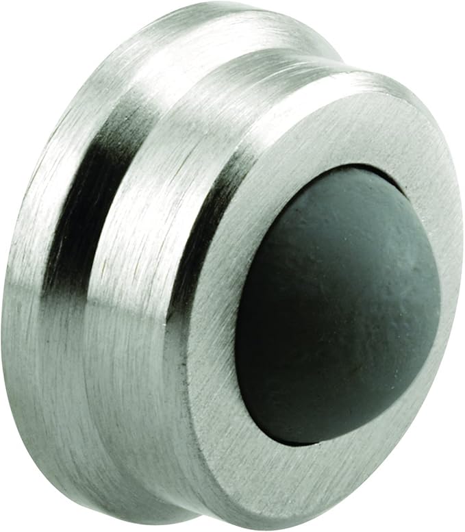 Prime-Line J 4647 1 In., Cast Brass, Brushed Chrome, Wall Stop with Convex Bumper (Single Pack)