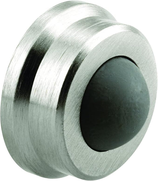 Prime-Line J 4647 1 In., Cast Brass, Brushed Chrome, Wall Stop with Convex Bumper (Single Pack)
