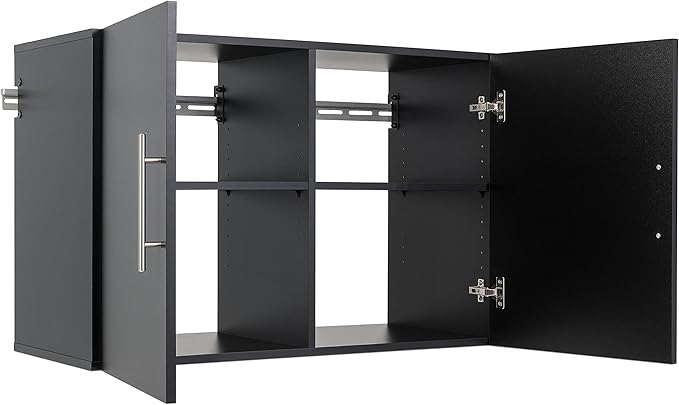 Prepac's HangUps Upper Storage Cabinet - Elegant and Spacious Wall Cabinets to Maximize Your Storage, 36" Size, Classic Black Finish