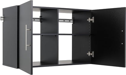 Prepac's HangUps Upper Storage Cabinet - Elegant and Spacious Wall Cabinets to Maximize Your Storage, 36" Size, Classic Black Finish