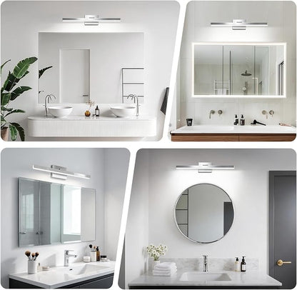 IZORRO Modern Bathroom Vanity Light 24 inch, Rotatable, 16W Dimmable Led Bathroom Light Fixture Over Mirror, Chrome Vanity Light Bar (Cool White 6000K)