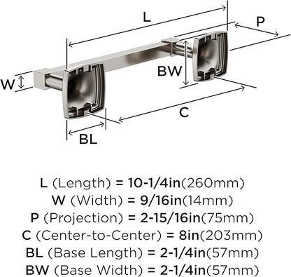 Amerock Stature Polished Nickel 8 inch (203mm) Towel Bar, BH36095PN