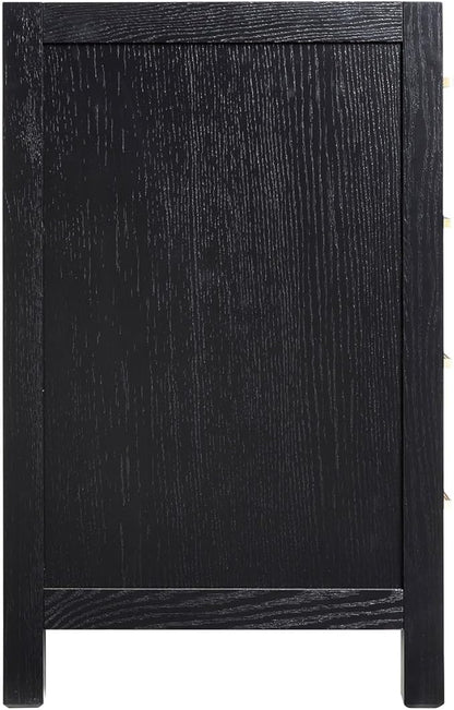 ARIEL Cambridge 66-inch Bathroom Vanity Base Cabinet,Solid Wood, 2 Soft Closing Doors, 9 Dovetail Drawers, Black Oak