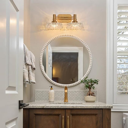 Vintage Wall Sconces 2-Light Bathroom Light Fixtures Brass Vanity Light Over Mirror for Bathroom Bedroom Hallway Farmhouse Vintage Lights