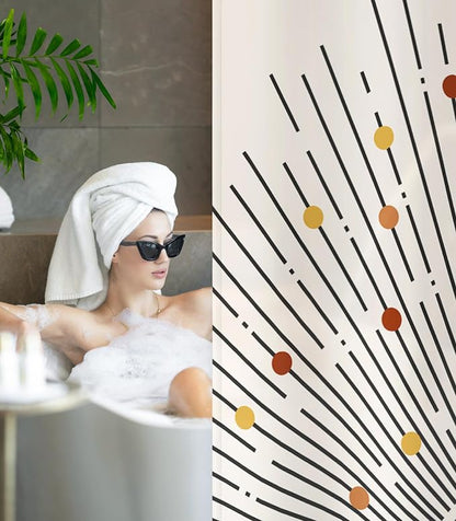 Shower Curtain for Bathroom Stall Boho Modern Cute Aesthetic Decorative Girly Waterproof Unique Art Sun Elegant Girls Chic Print Design Teen Pretty Women Cortinas de Baño Bathtub 72 x72 Inch