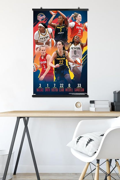 Trends International WNBA Indiana Fever -Team 24 Wall Poster, 34L x 22.4W, Premium Poster & Clip Bundle