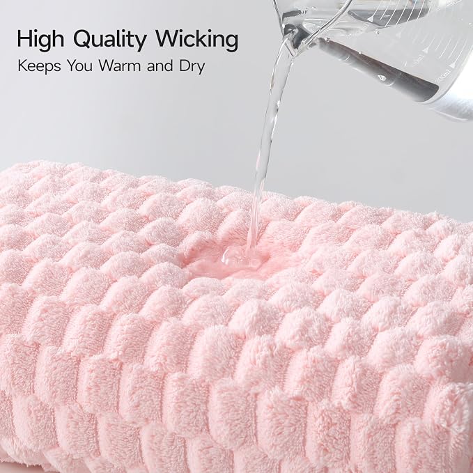 REDKISS Microfiber Bath Towels Set of 4-27x55 Inch Large Waffle Bath Towels for Body, Highly Absorbent, Super Soft, Lint Free Fluffy Shower Towel for Bathroom,Gym, Lightweight Towel Set Pink,Yellow