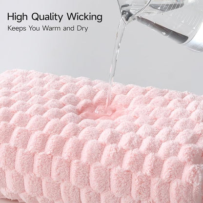 REDKISS Microfiber Bath Towels Set of 4-27x55 Inch Large Waffle Bath Towels for Body, Highly Absorbent, Super Soft, Lint Free Fluffy Shower Towel for Bathroom,Gym, Lightweight Towel Set Pink,Yellow