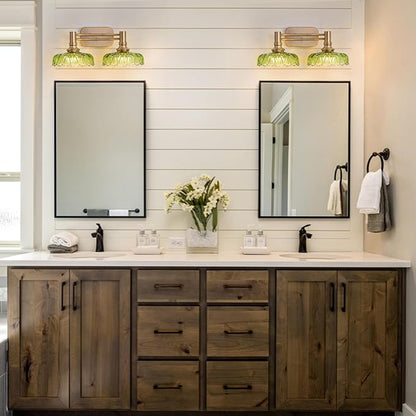 Vintage Green Vanity Lights 2-Light Bathroom Lighting Wall Sconces Over Mirror Picture Wall Light for Bedroom Hallway