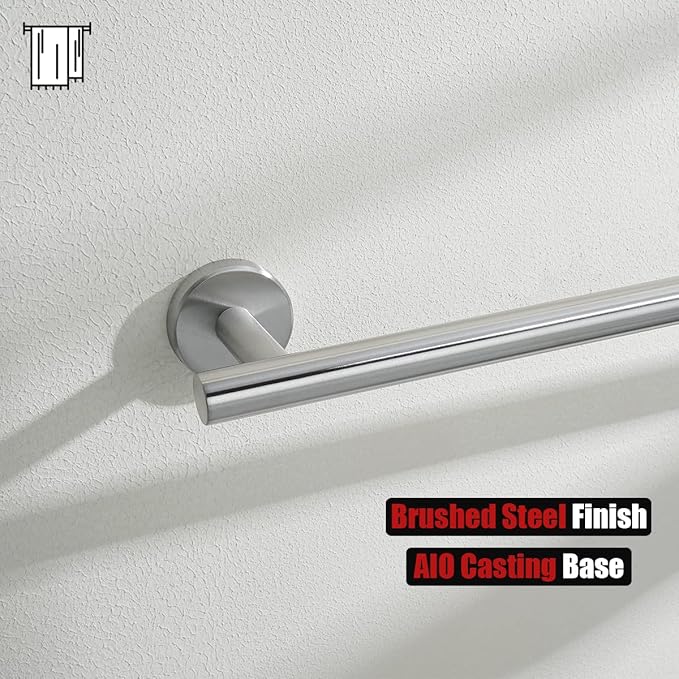 JQK Bath Towel Bar, 20.5 Inch 304 Stainless Steel Thicken 0.8mm Towel Rack Bathroom, Towel Holder Brushed Finished Wall Mount, Useable Length 18 Inch TB110L18-BN
