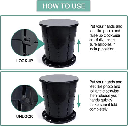 Portable Camping Toilet Bucket | Folding Retractable Potty for Adults With Bags | Outdoor Camp Boat Toilet