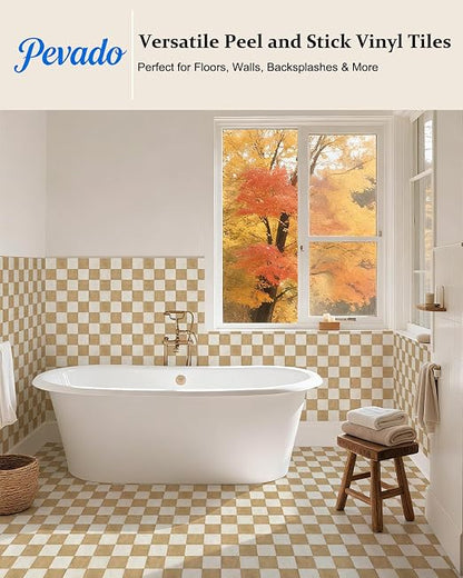 Peel and Stick Floor Tile, Checkered Vinyl Flooring Waterproof, Snap-proof DIY Flooring Tiles for Bathroom, Kitchen, Fireplace, Wall, Backsplash, No residue, 20 Tiles-7.87" Thin Version, Yellow