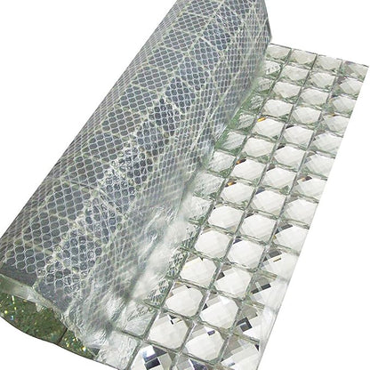 Mirror Tiles Silver Bathroom Wall Sheets Crystal Diamond Mosaic Tile Backsplash Kitchen Bevel Glass Subway Home Improvement Materials [Pack of 11PCS(12x12x0.16 Inches/Each)]