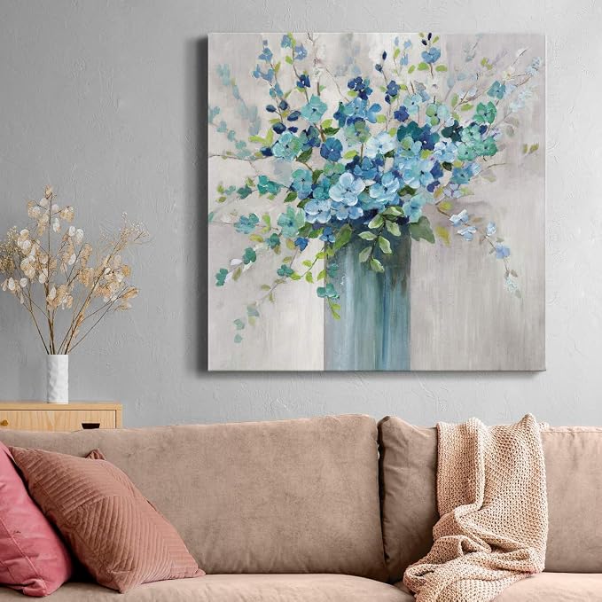 Renditions Gallery Sea Isle Wildflower Wall Art, Premium Gallery Wrapped Canvas Decor, Ready to Hang, 24 in H x 24 in W, Made in America Print (AZS-WC15-40077-R-2424-MK)