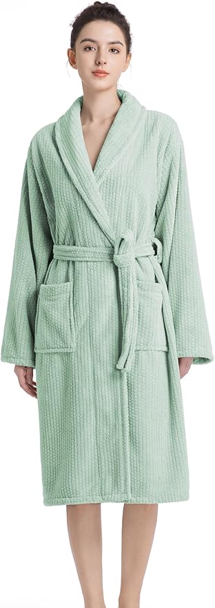 Plush Bath Robes For Women After Shower,Soft Long Towel Robe,Quick Dry&Warm Womens Bathrobe