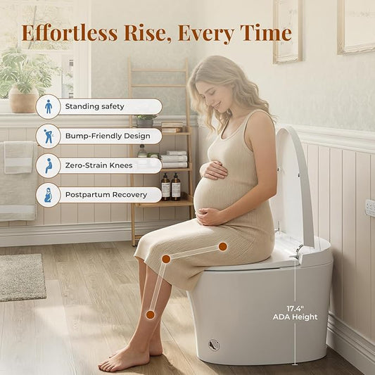 ST12P Smart Toilet, Bidet Toilet with ADA Height, Foam Shield & PlasmaClean Technology for Enhanced Comfort & Hygiene, Remote Control, Easy-clean