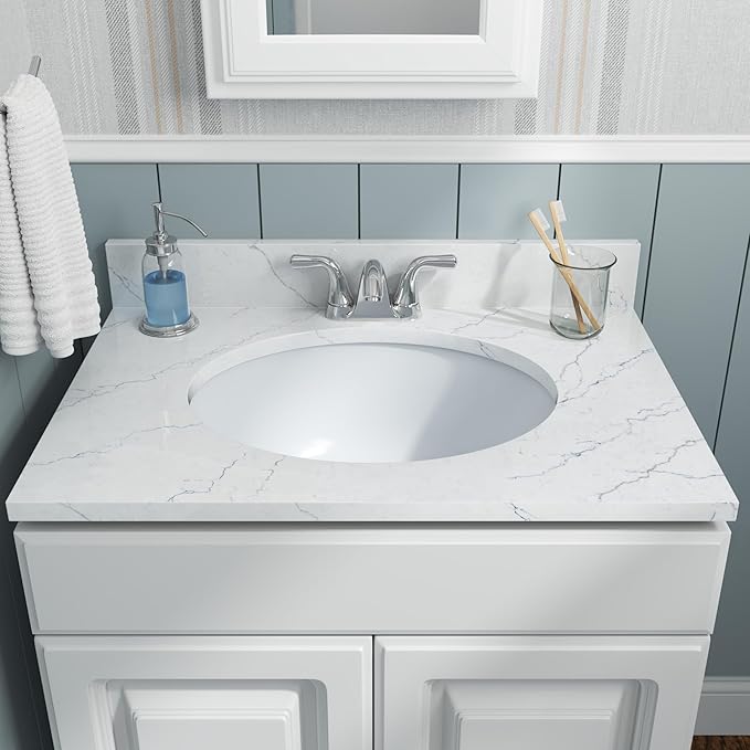 MSI 19.5” (L) x 16.0” (W) x 8.125” (H) Oval Porcelain Ceramic Undermount Bathroom Vanity Vessel Sink, White