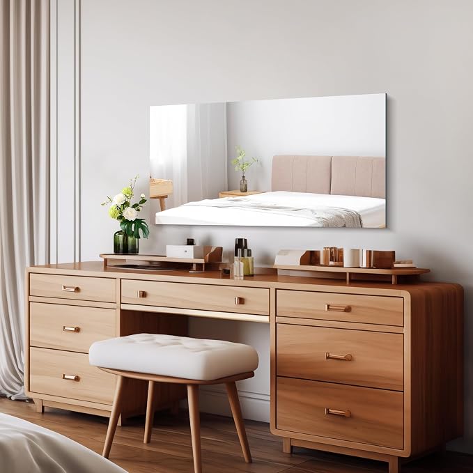 CILIBER Frameless Mirror, 20x40 Mirrors for Wall, Rectangle Bathroom Mirror for Over Sink, Frameless Vanity Mirror with Polished Edge, 3mm Tempered Glass, Hangs Horizontally or Vertically