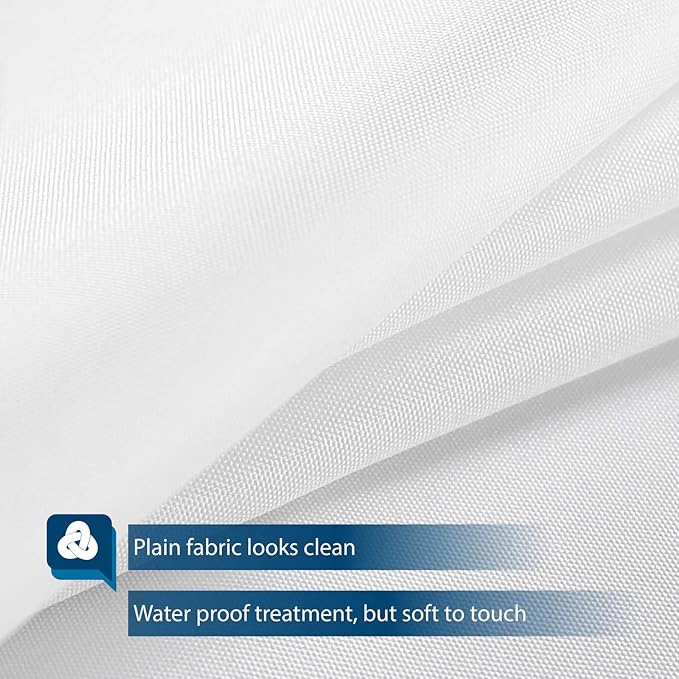 Barossa Design Waterproof Extra Long Shower Curtain or Liner Microfiber 72 x 84 inches, Soft Feel & Hotel Quality, Machine Washable, White, 72x84