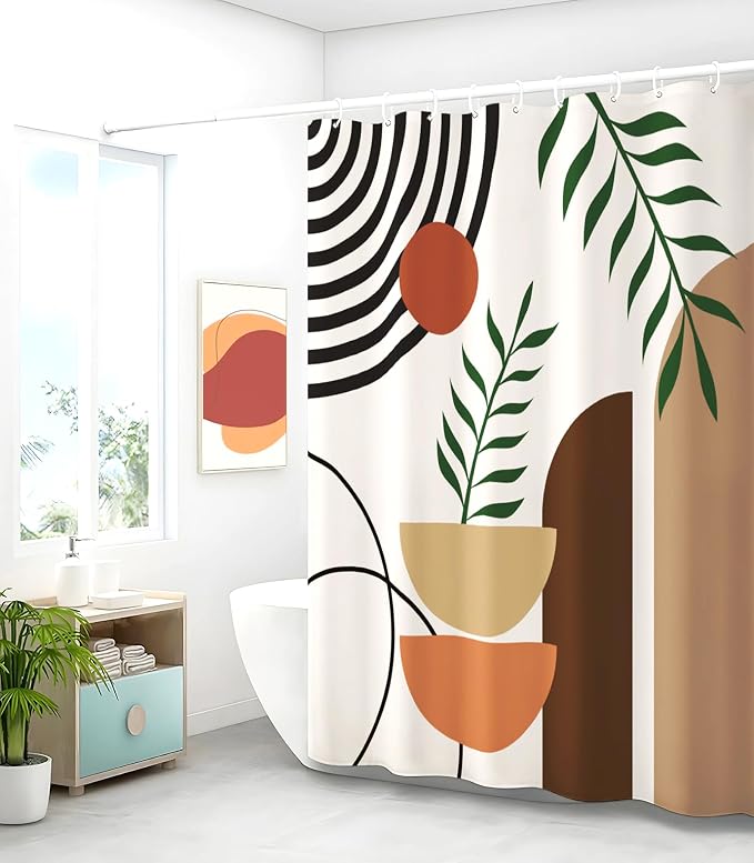 Shower Curtain for Bathroom Stall Boho Modern Cute Aesthetic Decorative Girly Waterproof Unique Art Elegant Girls Chic Print Design Teen Pretty Women Cortinas de Baño Bathtub 72 x72 Inch