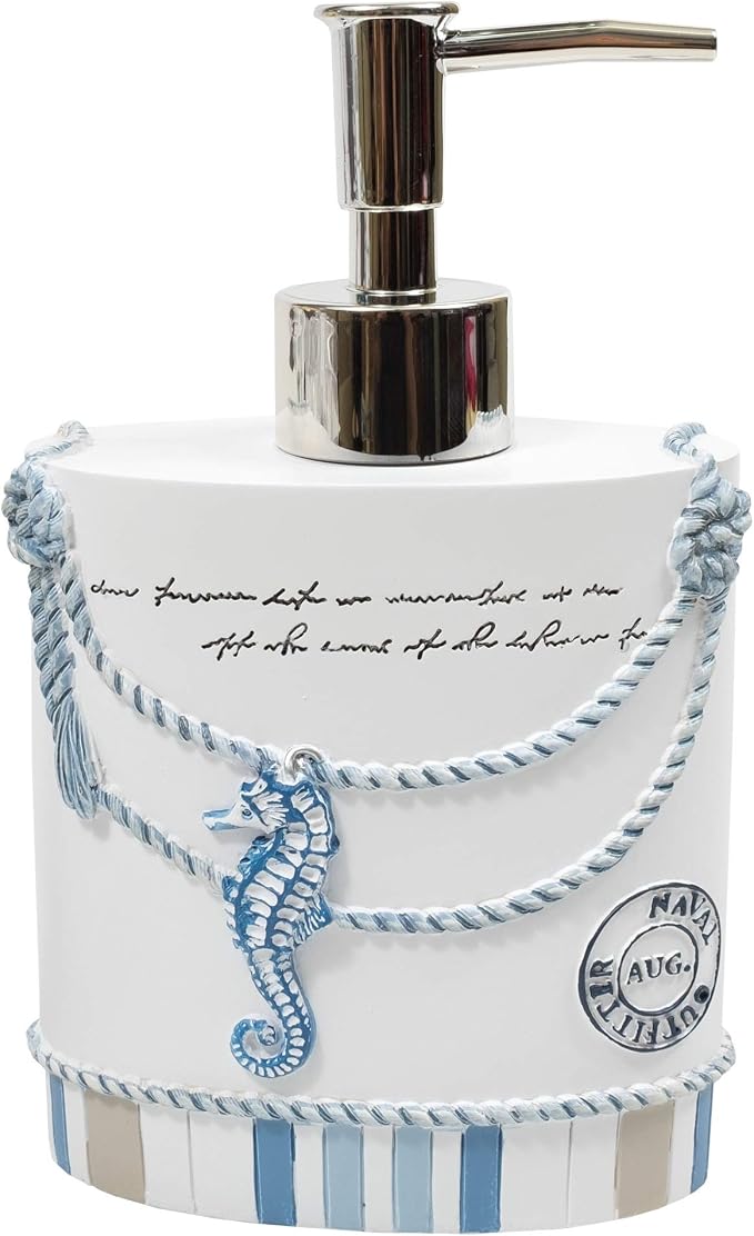 Sweet Home Collection Bathroom Accessories Sets Unique Collections Modern Classic Contemporary Decorative Beautiful Designs Bath Shower Tub Décor, Lotion Pump/Soap Dispenser, Beach Life (Pack of 1)