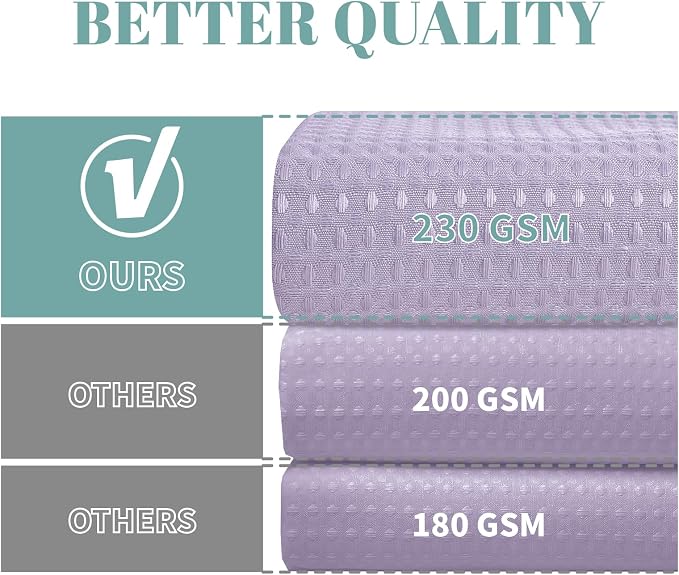 eachope No Hook Long Waffle Shower Curtain, Snap-in Liner,71x86 in,Lavender | 230 GSM waffle weave fabric, waterproof liner set with 2 bottom magnets, mesh top window, washable, for bathroom or hotel use