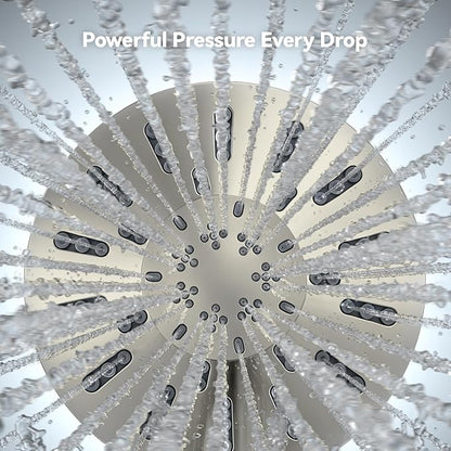 INAVAMZ High Pressure Rain Shower Head Combo with Magnetic Handheld Nickel | Dual Shower System with Rainfall Showerhead and 8-Spray Handheld, Magnetic Dock, Adjustable Angle, Power Jet for Cleaning