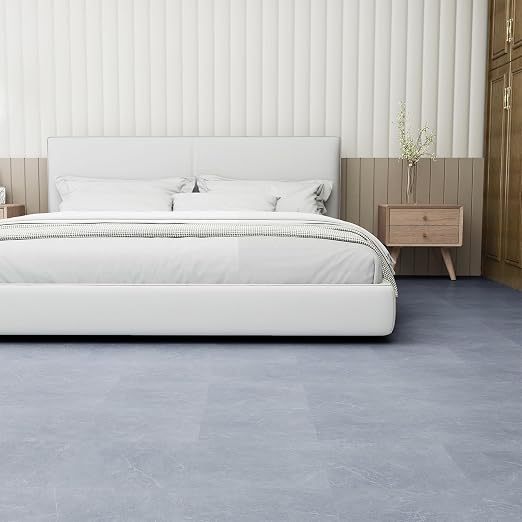 Vinyl Floor Tiles | Grey Stone | 30 Sq.Ft | Peel n Stick | Matte finish / Surface Coated / Diy Installation / Indoor Areas / Waterproof / 2.8m2