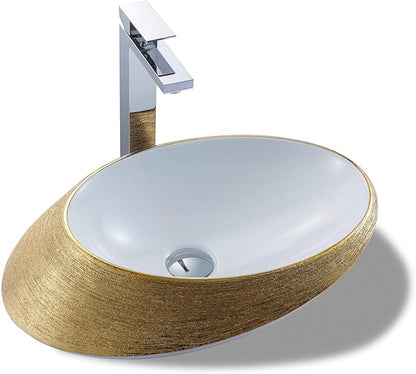 Fine Fixtures LUXURY VESSEL OVAL 20 X 15 BRUSHED GOLD