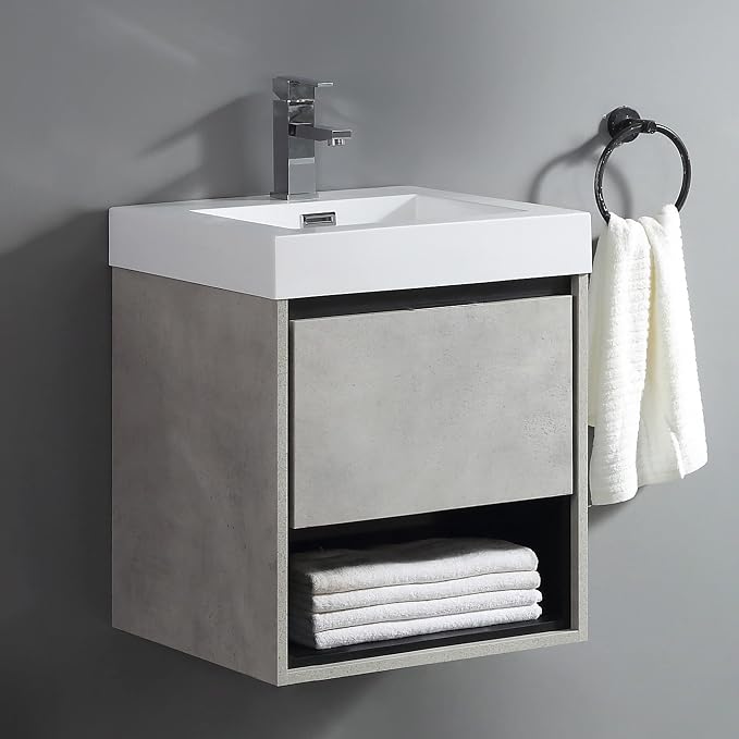 Dowell 18" Bathroom Sink,Single Bowl Vanity Basin,Rectangular Drop-In Bathroom Sink with Overflow,White-000 1818BP