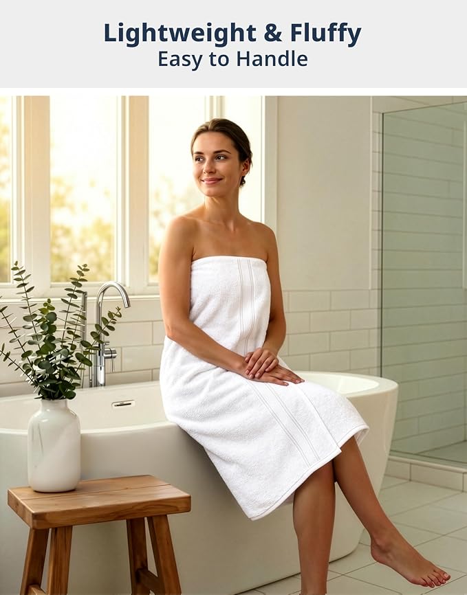 LANE LINEN Bath Sheets 100% Cotton 4 Pack Oversized Soft - White | Oversized Shower Sheets - Generously Sized, Oversized & Roomy, Lightweight & Breathable, Fade-Resistant Color