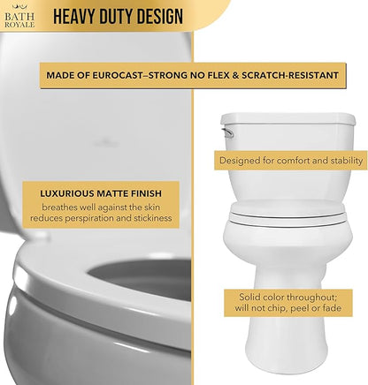 Bath Royale Slow Close Toilet Seat Round BR283-00 Heavy Duty & Scratch Resistant, Fits All Toilet Brands, MasterSuite Series