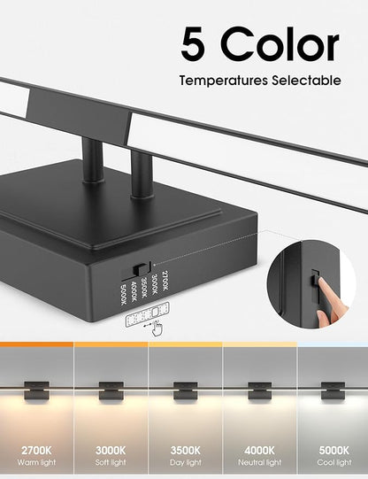 VOLISUN Bathroom Vanity Light 24 inch, 5CCT Dimmable, 24W LED Bathroom Light Fixture Over Mirror, Black Bar Vanity Lights for Bathrooms Mirror Cabinets -ETL Certificated