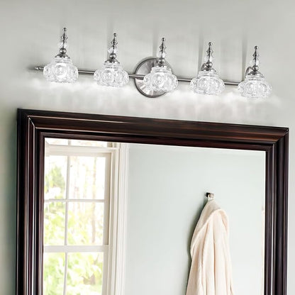 Modern Bathroom Brushed Nickel Vanity Light Fixtures Vintage 5-Light Vanity Lights Bathroom Lighting Fixtures Living Room Vanity Lighting Fixtures Over Mirror