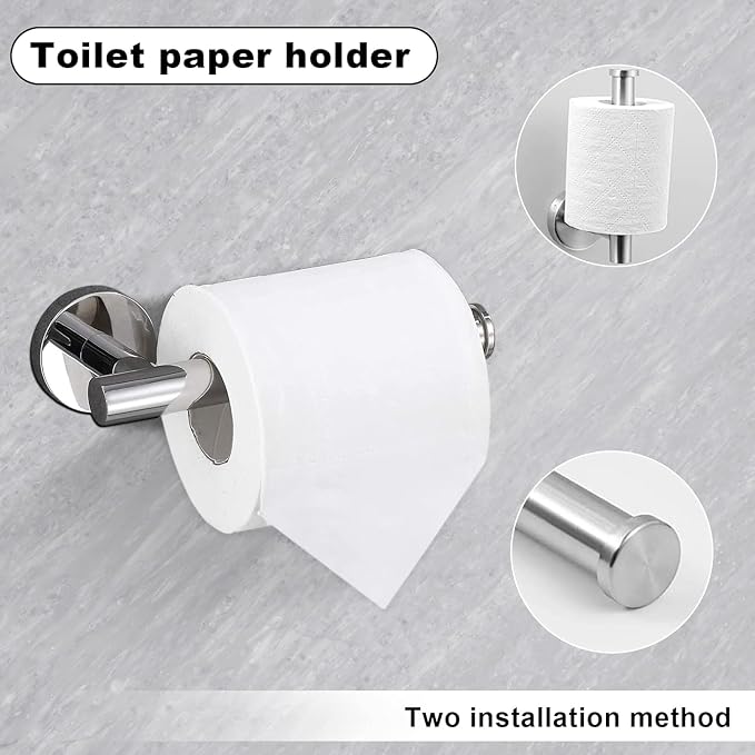 15sets 24inch Brushed Nickel Bathroom Hardware Set, Include 3PCS 24inch Towel Bar, 6PCS Robe Hook, 3PCS Towel Ring, 3PCS Toilet Paper Holder