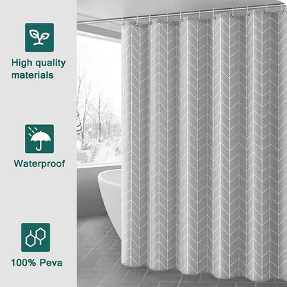 Shower Curtain Liner, 100% Waterproof PEVA Shower Curtains with 3 Duty Heavy Bottom Magnets and 12 Rust Proof Grommets, 72x72 Weighted Shower Liner for Shower Stall, Bathtubs