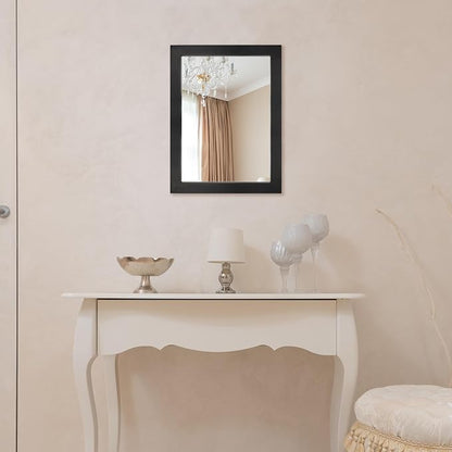 BOMINICA Rectangular Wall Mirror Framed Decorative Mirror 12” x 16” for Bathroom, Living Room, Vanity, Black