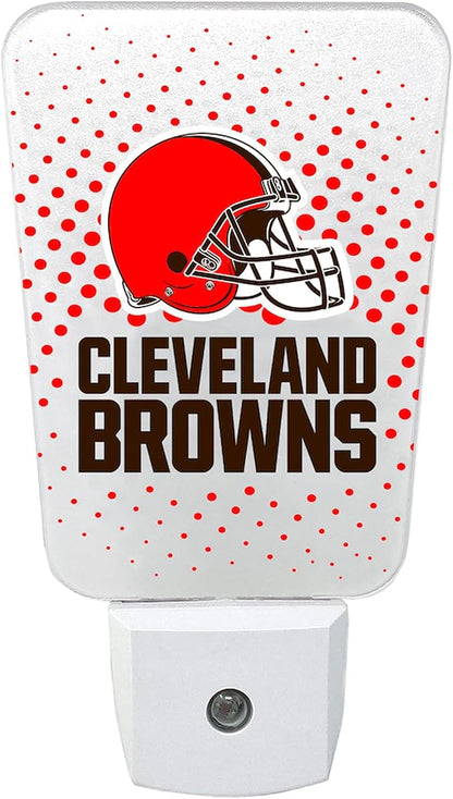 Party Animal NFL Team LED Night Light, Cleveland Browns | Energy-efficient LED light with auto-sensor & 3 light settings; Slim 5-inch design fits standard outlets for indoor use