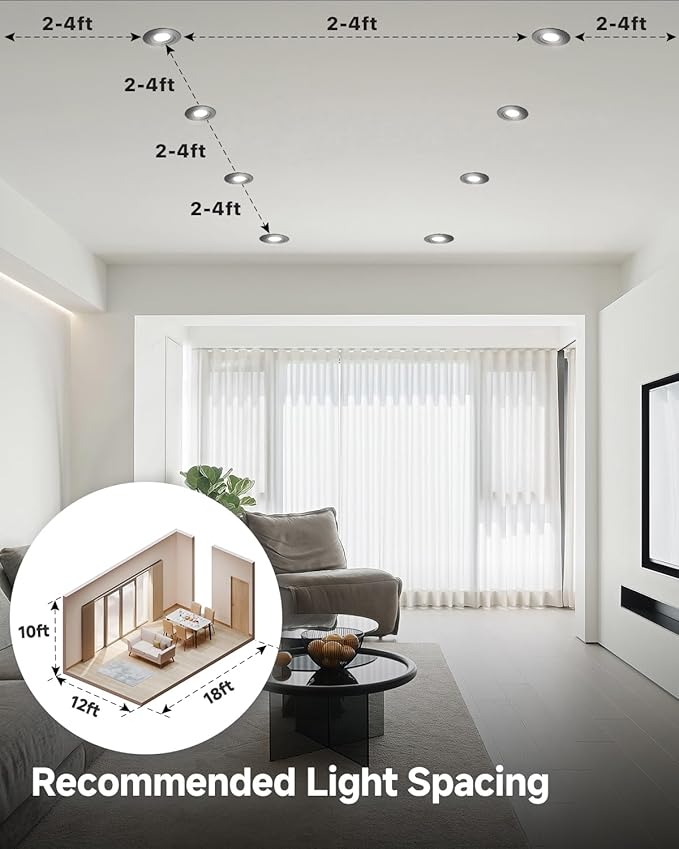 Ensenior 4 Pack 4 inch 5CCT LED Gimbal Led Recessed Light with Junction Box, 360°+90° Adjustable Directional Lighting, Dimmable, CRI90+, 2700K/3000K/3500K/4000K/5000K, 900LM, 10W=85W-ETL&FCC, Black
