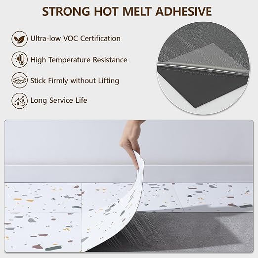 Peel and Stick Floor Tile, 30-Pack 12" x 12" Vinyl Flooring, Waterproof Self-Adhesive Luxury Vinyl Tiles, Easy DIY for Bathroom, Kitchen, Dinning Room, RV, Cover 30 Sq. Mosaic