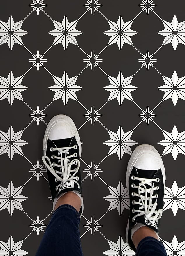FloorPops Black Rigel Peel & Stick Floor Tiles, FP3990
