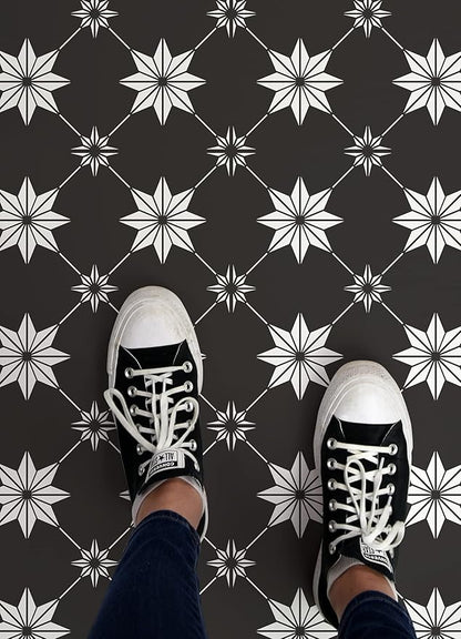 FloorPops Black Rigel Peel & Stick Floor Tiles, FP3990