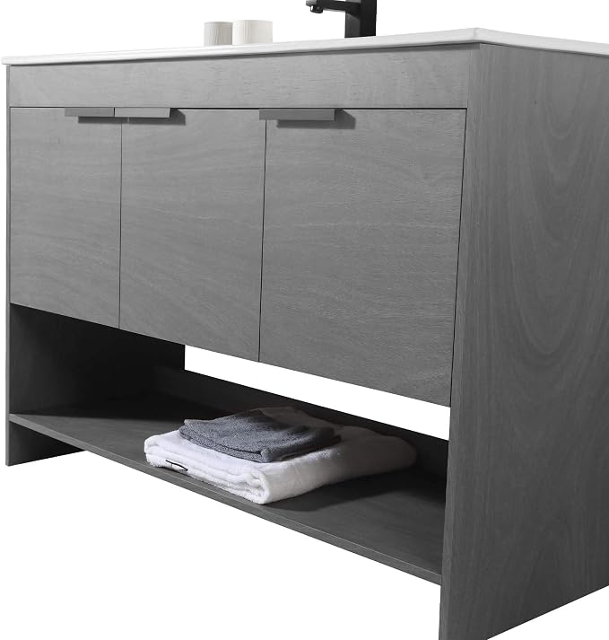 Phoenix 48 Inch Bathroom Vanity with Sink – Modern Design, Soft-Close Doors, Storage Drawers, Durable Build – Perfect Vanity for Small Bathrooms (Full Assembly Required)