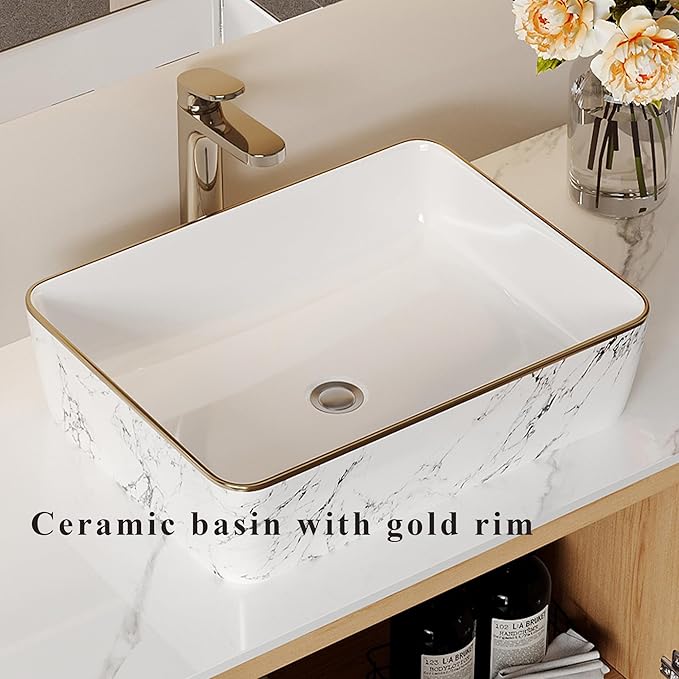 48" Floating Bathroom Vanity with Sink, Modern Vanity Cabinet with Sintered Stone Countertop, Wall Mount Bathroom Sink with Storage, Ceramic Basin, Light Wood