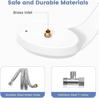 Ultra-Slim Bidet Attachment for Toilet - Effortless Non-Electric Self-Cleaning Dual Retractable Nozzles Bidets Toilet Seat, Adjustable Water Pressure Fresh Water Sprayer Baday